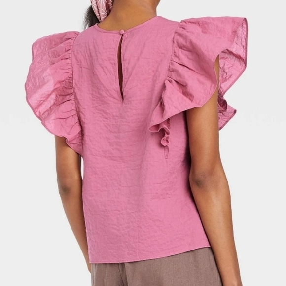 A New Day Flutter Sleeve Tank in Purple Size L - Picture 3 of 10